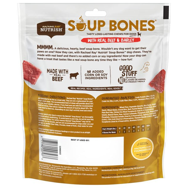 Soup Bones Dog Treats, Real Beef & Barley Flavor, 2 pack, 12.6 oz ( 6 Bones) per pack, plus 3 My Outlet Mall Resealable Storage Pouches