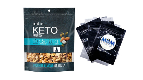 Coconut Almond Granola Cereal Keto Friendly, 1 pack, 8 oz, plus 3 My Outlet Mall Resealable Storage Pouches