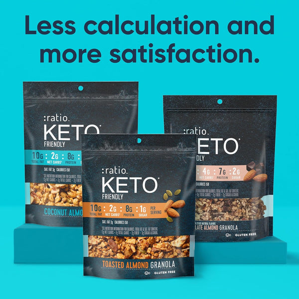 Coconut Almond Granola Cereal Keto Friendly, 2 pack, 8 oz per pack, plus 3 My Outlet Mall Resealable Storage Pouches