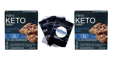 Soft Baked Bars Chocolate Chunk Cookie 1g Sugar Keto Friendly, 2 Packs, 5.34 oz 6 count per pack, plus 3 My Outlet Mall Resealable Storage Pouches