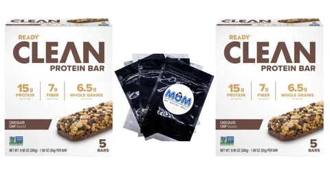 Clean Protein Bar Chocolate Chip, 2 pack, 9.90 oz 5 count, plus 3 My Outlet Mall Resealable Storage Pouches