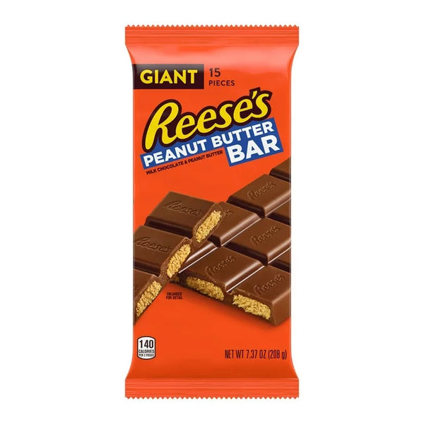 Milk Chocolate Peanut Butter Giant Candy Bar, 2 pack, 7.37 oz per pack, plus 3 My Outlet Mall Resealable Storage Pouches