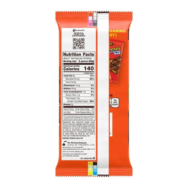 Milk Chocolate Peanut Butter Giant Candy Bar, 2 pack, 7.37 oz per pack, plus 3 My Outlet Mall Resealable Storage Pouches