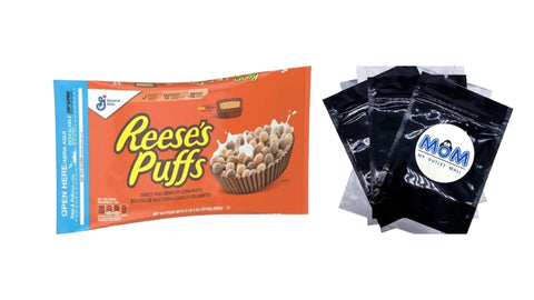 PUFFS Chocolatey Peanut Butter Cereal, Kid Breakfast Cereal, 1 Pack, 35 oz per pack, plus 3 My Outlet Mall Resealable Storage Pouches