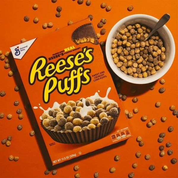 PUFFS Chocolatey Peanut Butter Cereal, Kid Breakfast Cereal, 2 Packs, 35 oz per pack, plus 3 My Outlet Mall Resealable Storage Pouches