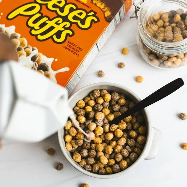 PUFFS Chocolatey Peanut Butter Cereal, Kid Breakfast Cereal, 1 Pack, 35 oz per pack, plus 3 My Outlet Mall Resealable Storage Pouches