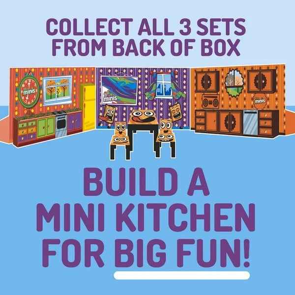 Puffs Minis Breakfast Cereal, Chocolate Peanut Butter Cereal, Family Size, 2 Packs, 19.8 oz per pack, plus 3 My Outlet Mall Resealable Storage Pouches