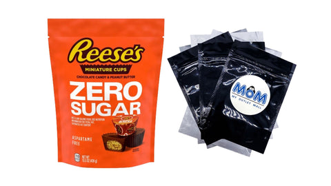 Zero Sugar Miniatures Chocolate Peanut Butter Cups Candy Bag - 1 pack - 15.5 oz - plus 3 My Outlet Mall Resealable Storage Pouches