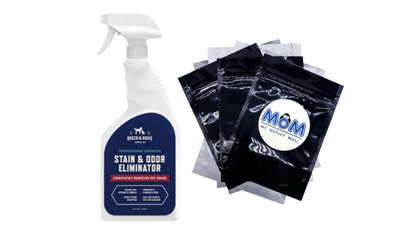 Pet Stain & Odor Eliminator Spray, 1 pack, 24fl oz, plus 3 My Outlet Mall Resealable Storage Pouches