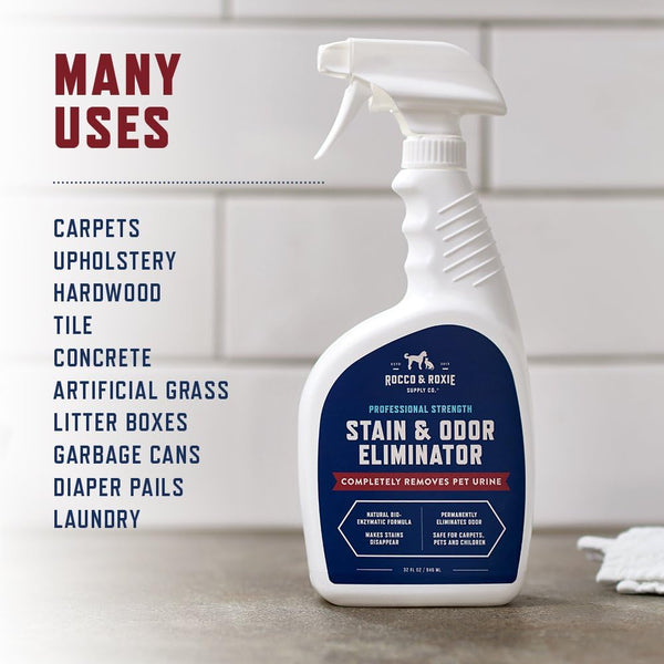 Pet Stain & Odor Eliminator Spray, 1 pack, 24fl oz, plus 3 My Outlet Mall Resealable Storage Pouches