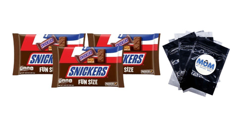 Fun Size Chocolate Candy Bars, 3 pack, 10.59 oz per pack, plus 3 My Outlet Mall Resealable Storage Pouches