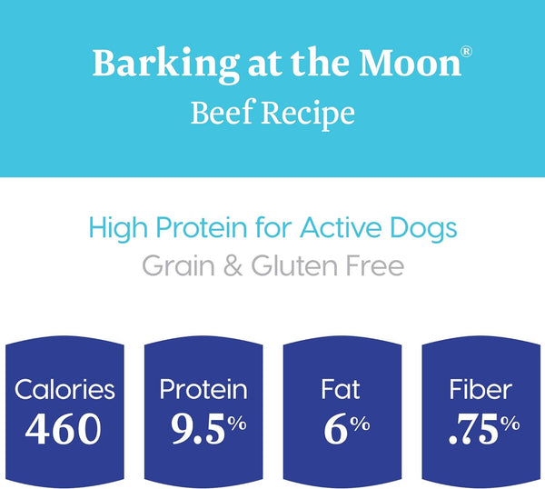 Barking at the Moon Wet Dog Food Beef Recipe, 3 pack, 13.2 oz per pack, plus 3 My Outlet Mall Resealable Storage Pouches