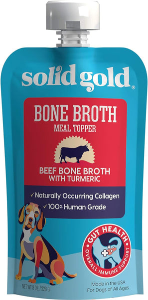 Bone Broth Meal Topper for Dogs, Beef Flavor, 3 pack, 8 oz per pack, plus 3 My Outlet Mall Resealable Storage Pouches