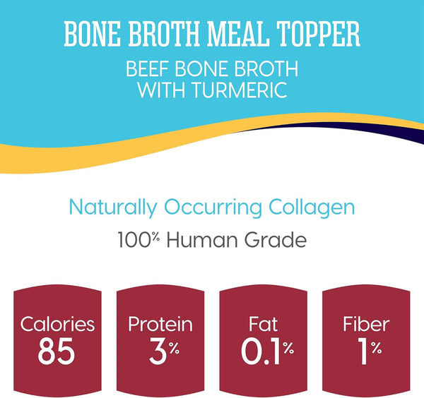 Bone Broth Meal Topper for Dogs, Beef Flavor, 3 pack, 8 oz per pack, plus 3 My Outlet Mall Resealable Storage Pouches