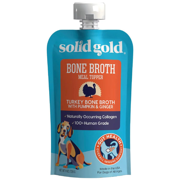 Bone Broth Meal Topper for Dogs, Turkey Flavor, 3 pack, 8 oz per pack, plus 3 My Outlet Mall Resealable Storage Pouches