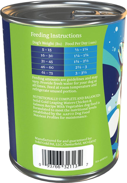 Leaping Waters Chicken and Salmon Recipe Wet Dog Food, 3 pack, 13.2 oz per pack, plus 3 My Outlet Mall Resealable Storage Pouches