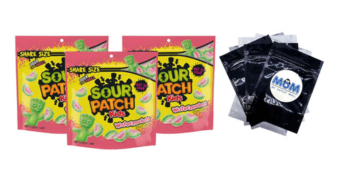 Watermelon Soft & Chewy Candy, Share Size, 3 pack, 12 oz per pack, plus 3 My Outlet Mall Resealable Storage Pouches