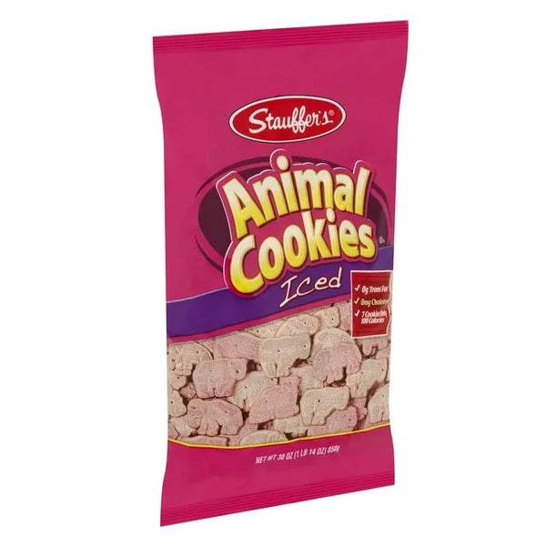 Animal Cookies Iced, Shelf-Stable Bag, 2 pack, 30 oz, plus 3 My Outlet Mall Resealable Storage Pouches