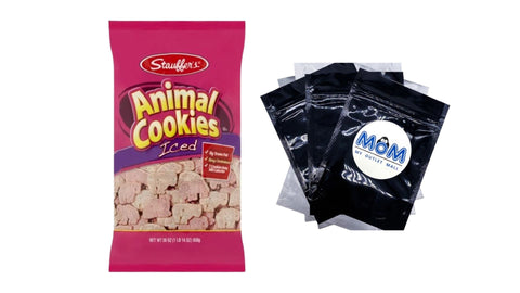 Animal Cookies Iced, Shelf-Stable Bag, 1 pack, 30 oz, plus 3 My Outlet Mall Resealable Storage Pouches