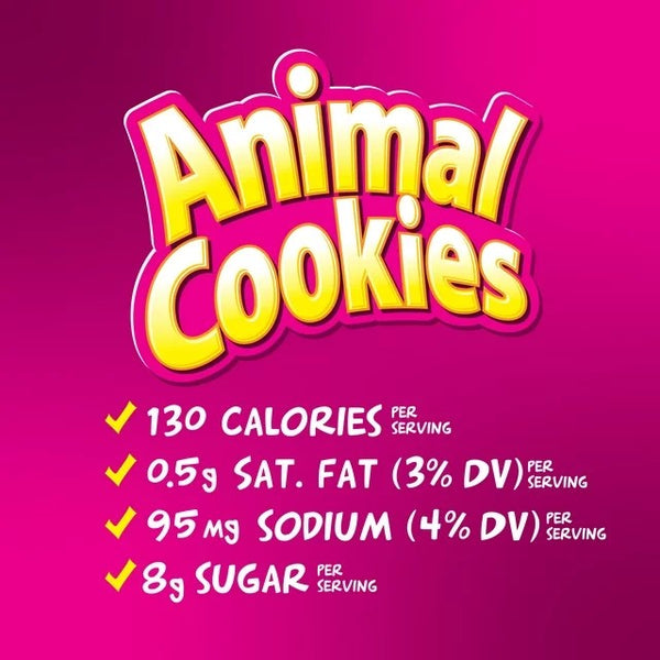 Animal Cookies Iced, Shelf-Stable Bag, 2 pack, 30 oz, plus 3 My Outlet Mall Resealable Storage Pouches