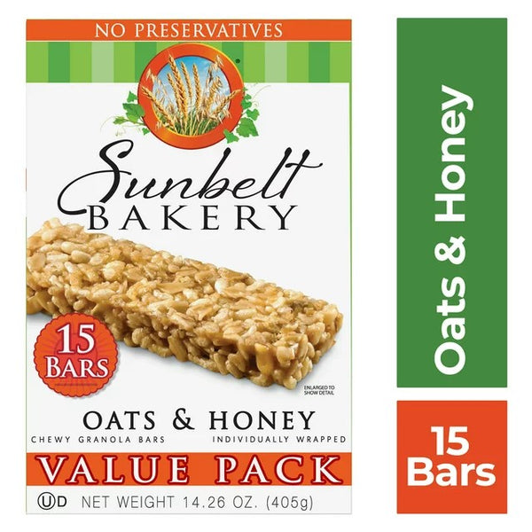 Chewy Granola Bars Oats & Honey, 1 Pack, 14.26 oz 15 count per pack, plus 3 My Outlet Mall Resealable Storage Pouches