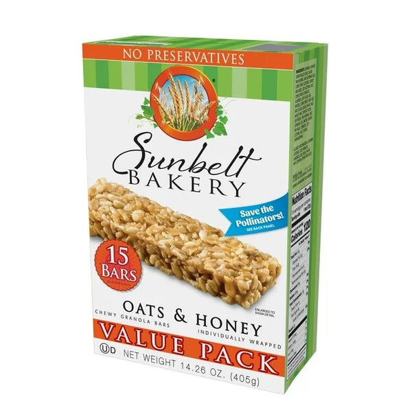 Chewy Granola Bars Oats & Honey, 1 Pack, 14.26 oz 15 count per pack, plus 3 My Outlet Mall Resealable Storage Pouches