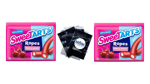 Soft & Chewy Ropes Candy, Cherry Punch, 2 pack, 9 oz per pack, plus 3 My Outlet Mall Resealable Storage Pouches