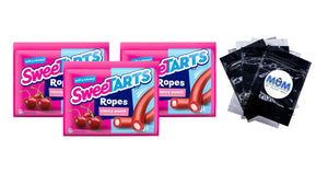 Soft & Chewy Ropes Candy, Cherry Punch, 3 pack, 9 oz per pack, plus 3 My Outlet Mall Resealable Storage Pouches