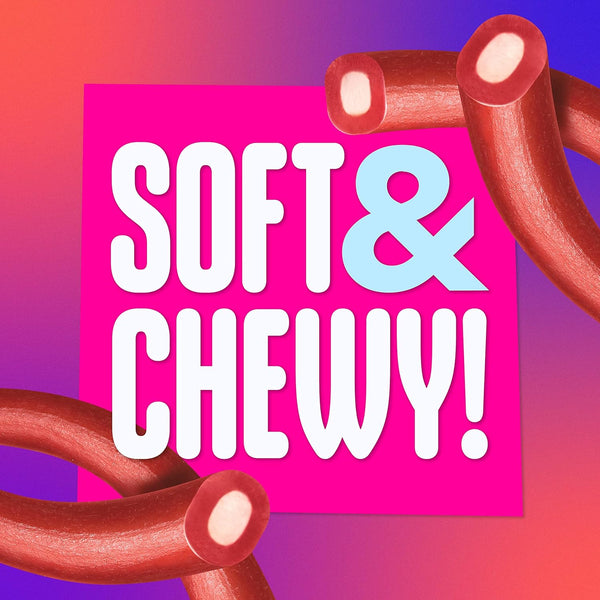 Soft & Chewy Ropes Candy, Cherry Punch, 3 pack, 9 oz per pack, plus 3 My Outlet Mall Resealable Storage Pouches