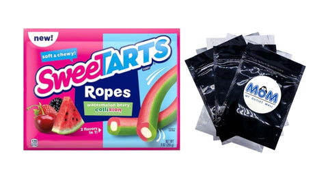 Soft & Chewy Ropes Candy, Watermelon Berry Collision, 1 pack, 9 oz, plus 3 My Outlet Mall Resealable Storage Pouches