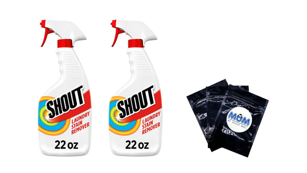 Active Enzyme Laundry Stain Remover Prewash Spray- 2 packs -22 oz - plus 3 My Outlet Mall Resealable Storage Pouches