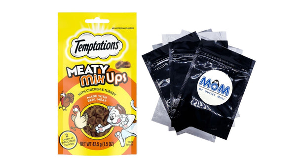 Meaty MixUps Chicken and Turkey Crunchy and Soft Cat Treats for Adult Cats, 1 pack, 1.5 oz, plus 3 My Outlet Mall Resealable Storage Pouches