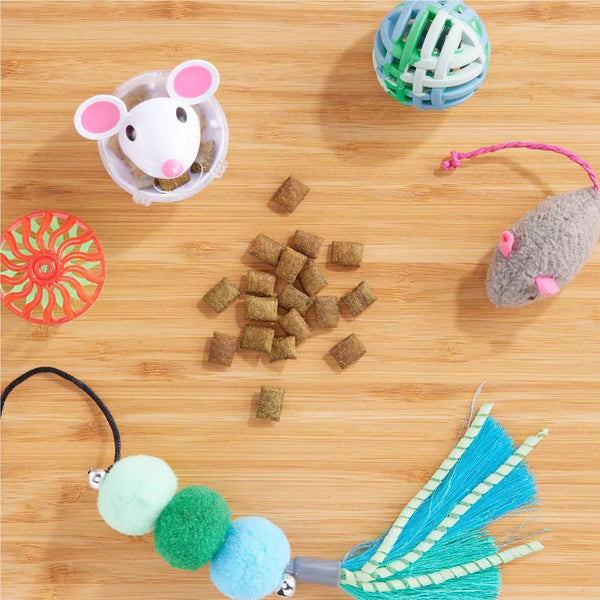Classic Crunchy and Soft Cat Treats Blissful Catnip Flavor, 1 pack, 3 oz, plus 3 My Outlet Mall Resealable Storage Pouches