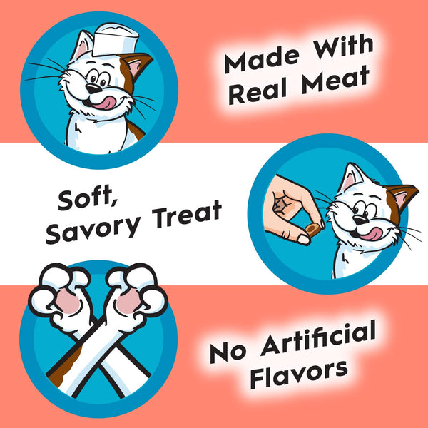 Meaty MixUps Salmon and Tuna Crunchy and Soft Cat Treats for Adult Cats, 3 pack, 1.5 oz per pack, plus 3 My Outlet Mall Resealable Storage Pouches