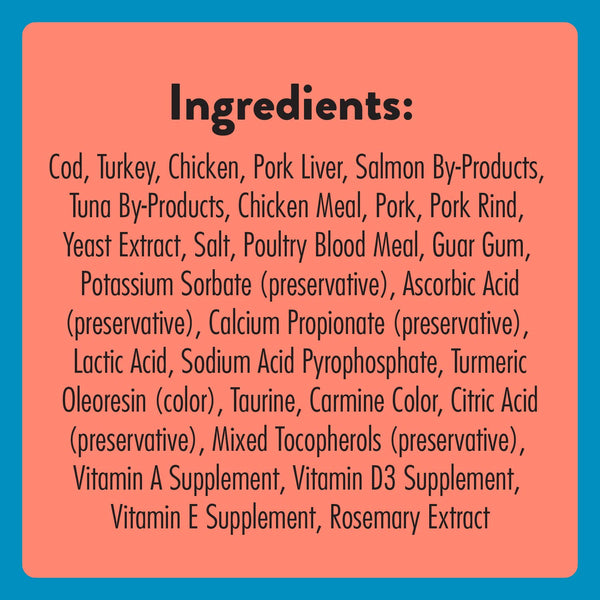 Meaty MixUps Salmon and Tuna Crunchy and Soft Cat Treats for Adult Cats, 3 pack, 1.5 oz per pack, plus 3 My Outlet Mall Resealable Storage Pouches