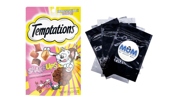 ShakeUps Crunchy and Soft Cat Treats, Crustacean Celebration Flavor, 1 pack, 2.47 oz, plus 3 My Outlet Mall Resealable Storage Pouches