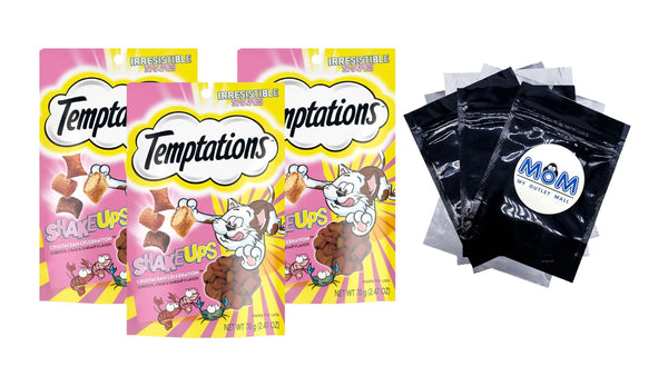 ShakeUps Crunchy and Soft Cat Treats, Crustacean Celebration Flavor, 3 pack, 2.47 oz per pack, plus 3 My Outlet Mall Resealable Storage Pouches