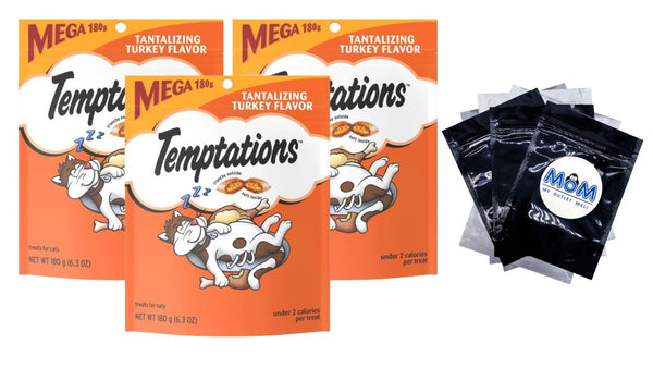Tantalizing Turkey Flavor Crunchy and Soft Cat Treats, 3packs, 6.3 oz per pack, plus 3 My Outlet Mall Resealable Storage Pouches.