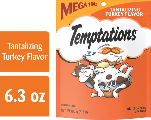 Tantalizing Turkey Flavor Crunchy and Soft Cat Treats, 2packs, 6.3 oz per pack, plus 3 My Outlet Mall Resealable Storage Pouches.