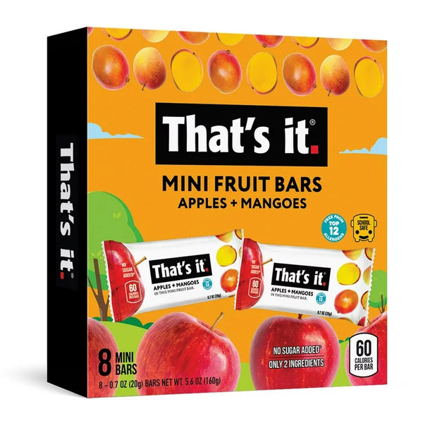 Gluten-Free Soft and Chewy Apple and Mango Fruits Bars, 3 pack, 8 Count per pack, plus 3 My Outlet Mall Resealable Storage Pouches