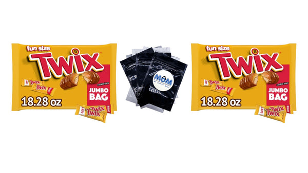 Caramel Fun Size Chocolate Cookie Candy Bars - 2 pack - 18.28 oz - plus 3 My Outlet Mall Resealable Storage Pouches