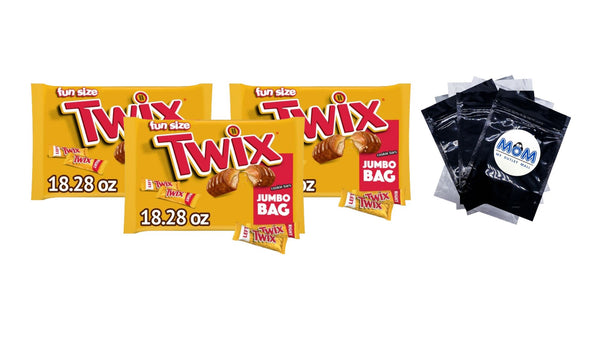 Caramel Fun Size Chocolate Cookie Candy Bars - 3 packs - 18.28 oz - plus 3 My Outlet Mall Resealable Storage Pouches