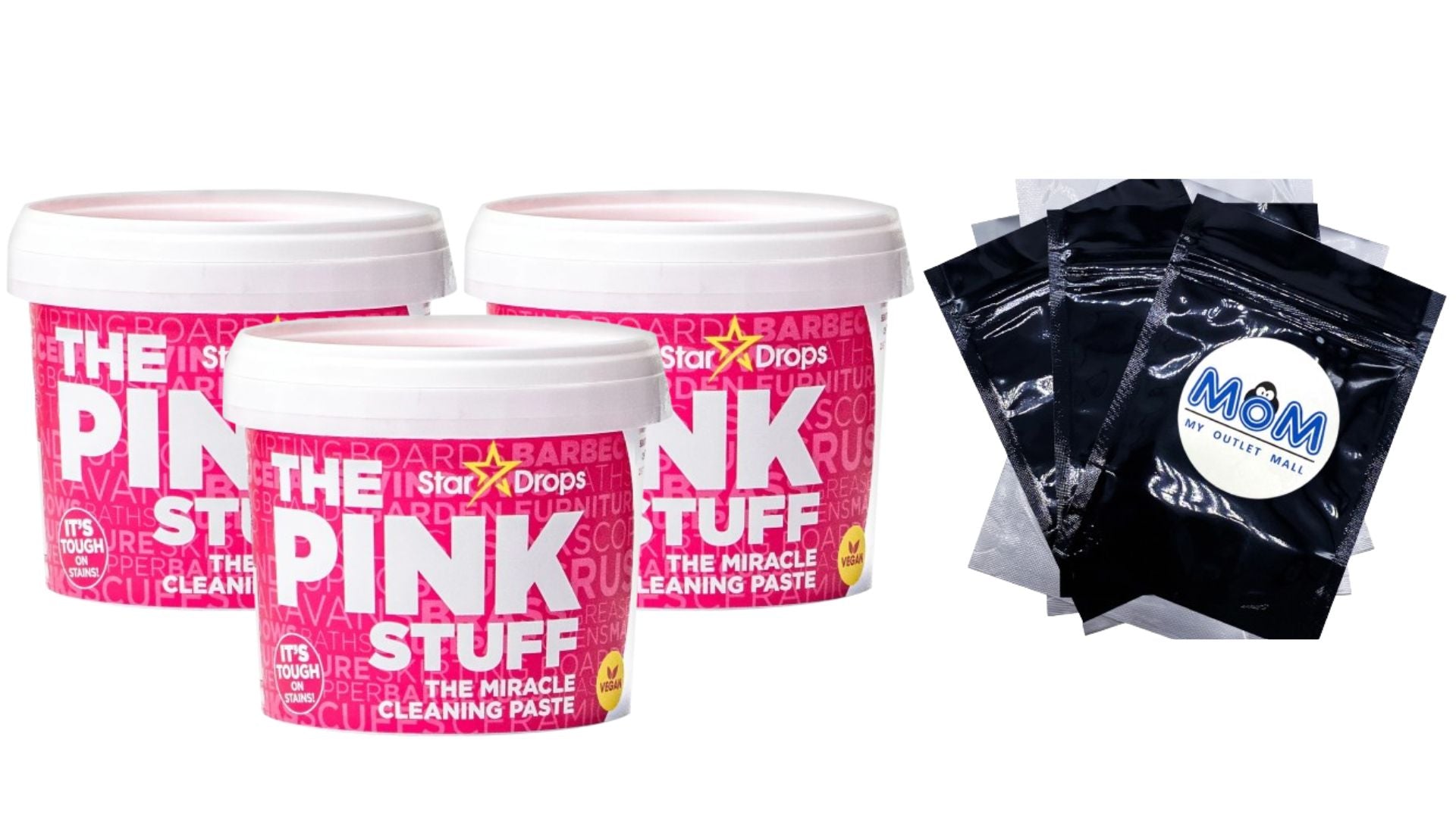 Miracle Cleaning Paste, All-Purpose Cleaner - 3 Packs - 17.63 oz per pack - plus 3 My Outlet Mall Resealable Storage Pouches