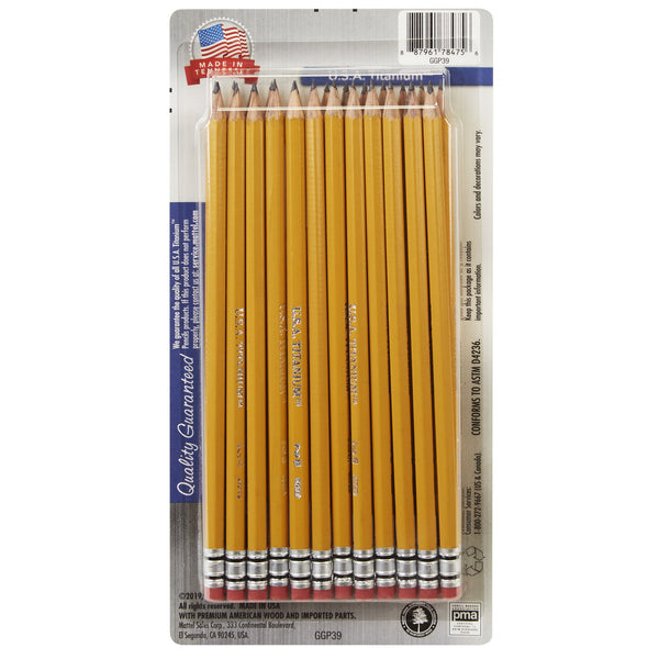 Premium Yellow No. 2 Sharpened Woodcase Pencils - 1 pack - 24 count - USA Titanium - plus 3 My Outlet Mall Resealable Storage Pouches