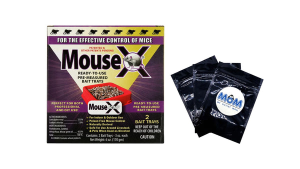 Ready-to-Use Mouse Killer Bait Trays - 1 pack - 2 Count - plus 3 My Outlet Mall Resealable Storage Pouches