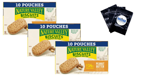 Biscuit Sandwiches, Peanut Butter - 3 pack - 10 Count per pack - plus 3 My Outlet Mall Resealable Storage Pouches