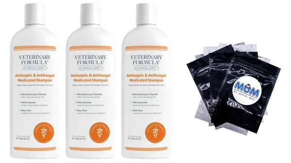 Clinical Care Antiseptic & Antifungal Shampoo - 3 packs - 16 oz - plus 3 My Outlet Mall Resealable Storage Pouches