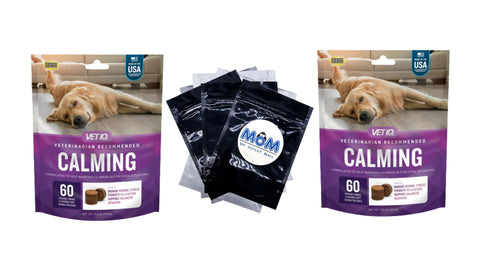 Calming Supplement for Dogs, Hickory Smoke Flavored Soft Chews, 2 pack, 7.4 oz (60 count) per pack, plus 3 My Outlet Mall Resealable Storage Pouches