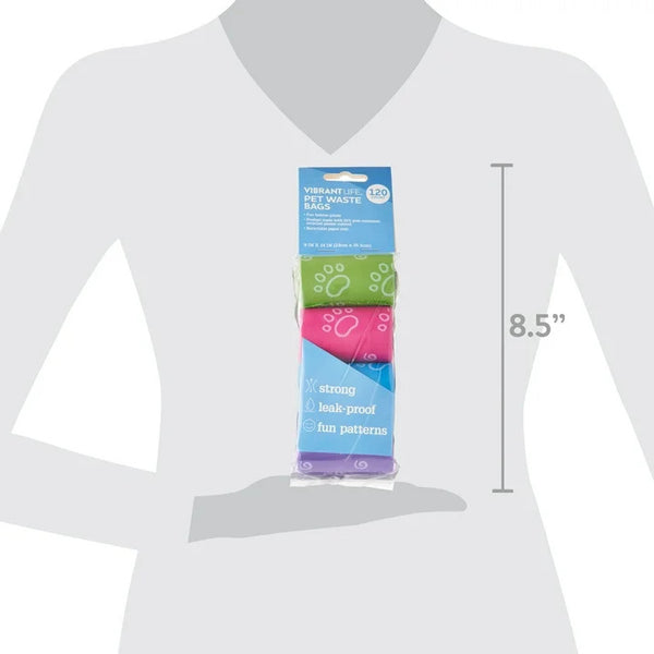 Fashion Pet Waste Bags, 3 pack, 120 Count per pack, plus 3 My Outlet Mall Resealable Storage Pouches