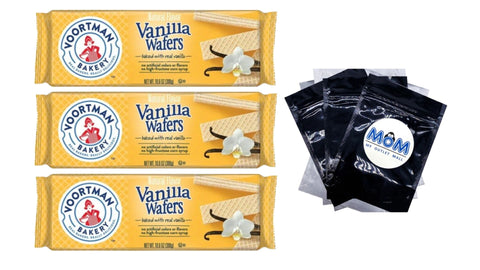Bakery Vanilla Wafers, 3 Packs, 10.6 oz per pack, plus 3 My Outlet Mall Resealable Storage Pouches